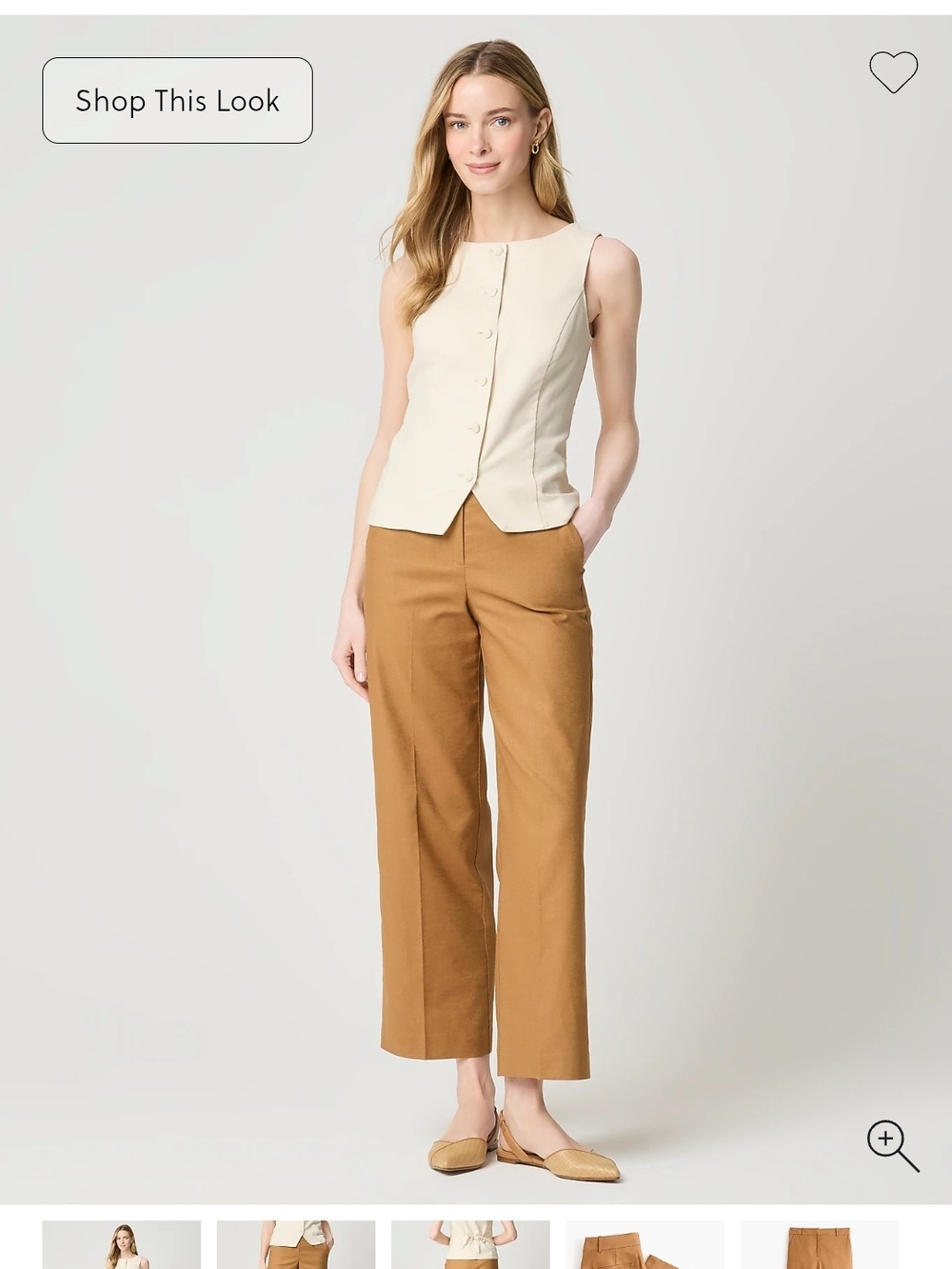 J. Crew Cropped Straight-Leg Pants in Camel